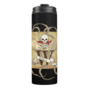 Jolly Roger Monogram Initial  Thermal Tumbler