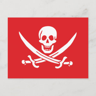 Jolly Roger of Calico Jack Rackham (RED) Postcard