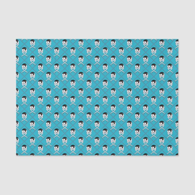 Jolly Roger on Turquoise Background and Red Accent Tissue Paper (Front)