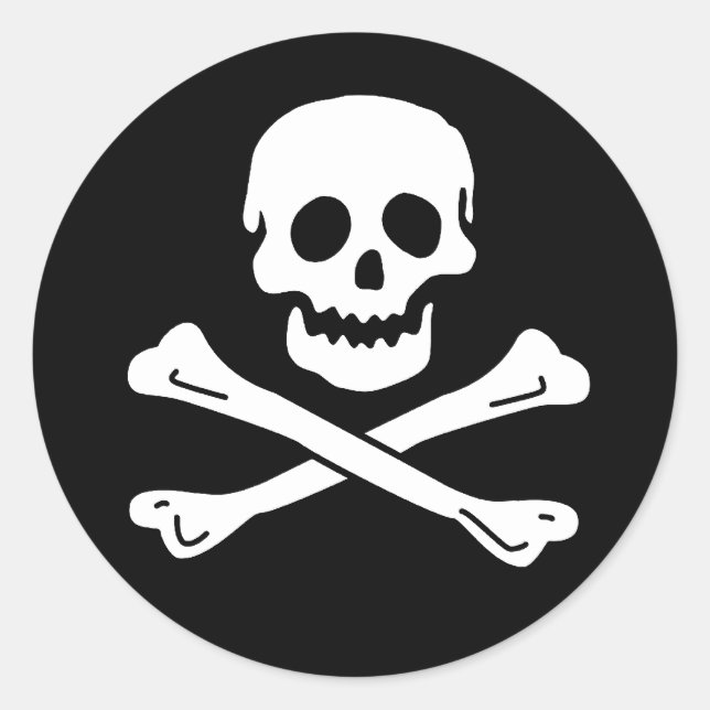jolly-roger-own-work-2a classic round sticker (Front)