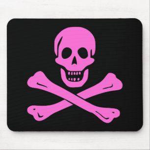 Jolly Roger Pink Mouse Mat