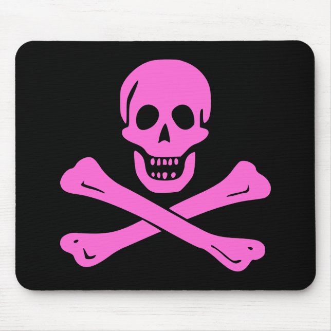 Jolly Roger Pink Mouse Mat (Front)