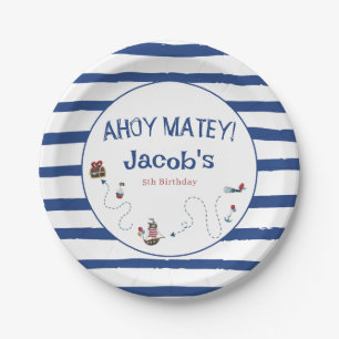 Jolly Roger Pirate Birthday Party guest  Paper Plate