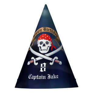 Jolly Roger Pirate Birthday Party Hat
