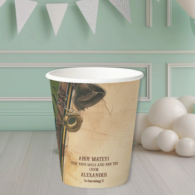 Jolly Roger Pirate Birthday Party Paper Cups (Creator Uploaded)
