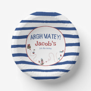 Jolly Roger Pirate Birthday Party Paper Plate