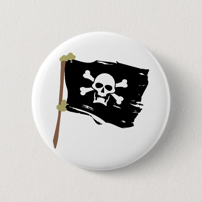 Jolly Roger Pirate Flag 6 Cm Round Badge (Front)