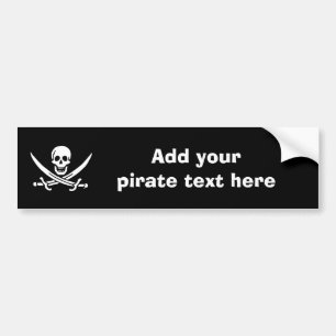 Jolly roger pirate flag bumper sticker