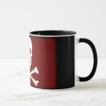 Jolly Roger pirate flag coffee mug<br><div class="desc">Hoist yer colours while enjoying your favourite hot beverage (coffee, tea, hot buttered rum... ) You can swig that swill with swagger as your mug displays your inner buccaneer! Choose these inner mug colours- "Death to all boarders" Black "No Quarter Given" Red "Mermaid Tail" Green "Marooned" Maroon "Dreaded King's Navy"...</div>