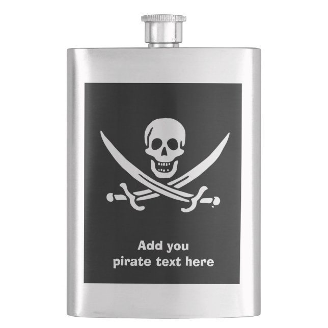 Jolly roger pirate flag hip flask (Front)