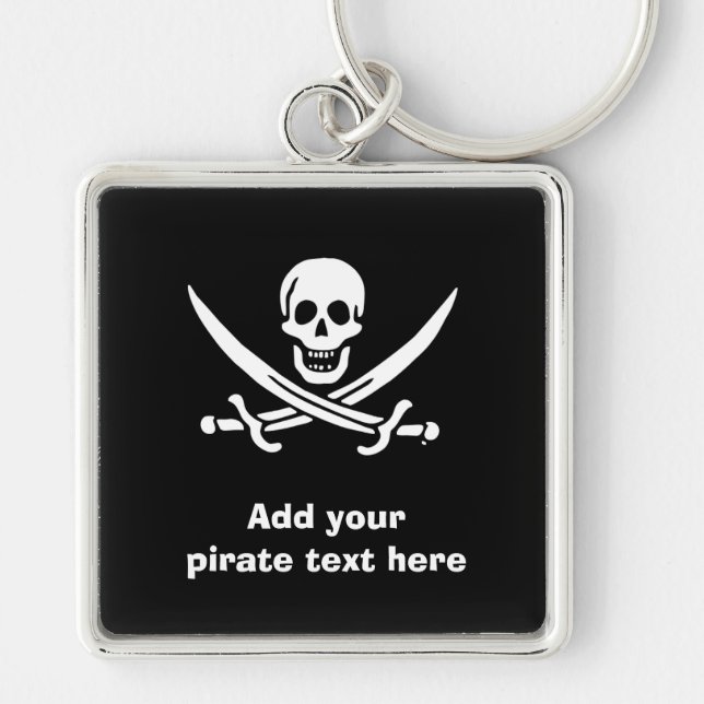 Jolly roger pirate flag key ring (Front)
