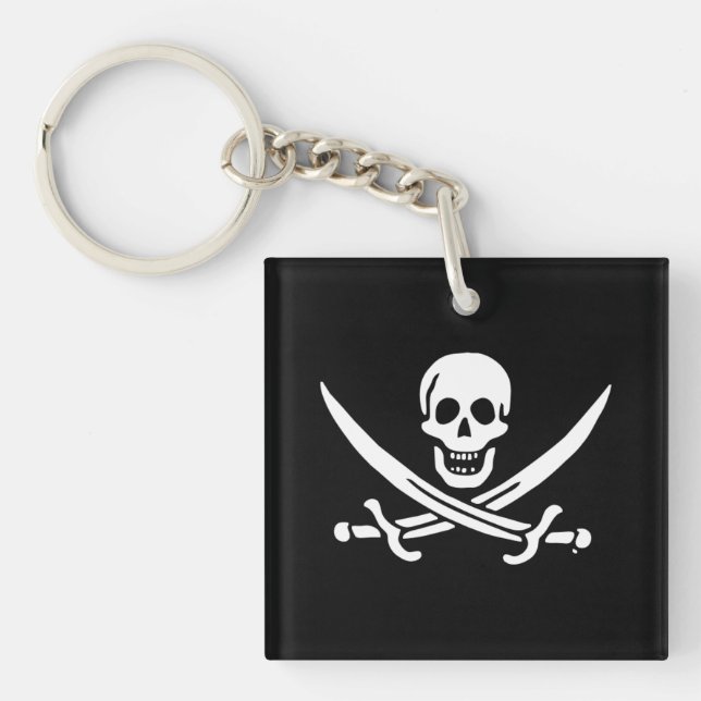 Jolly roger pirate flag key ring (Front)