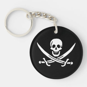 Jolly roger pirate flag key ring