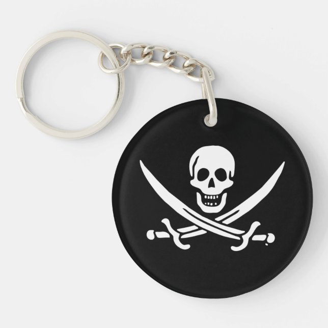 Jolly roger pirate flag key ring (Front)