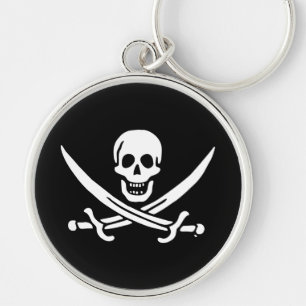 Jolly roger pirate flag key ring