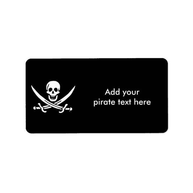 Jolly roger pirate flag label (Front)