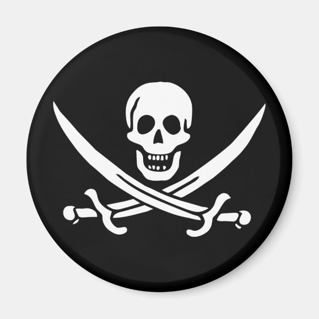 Jolly Roger Pirate Flag Magnet (Front)