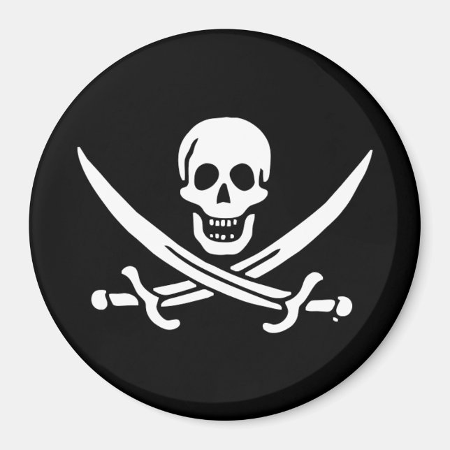 Jolly roger pirate flag magnet (Front)