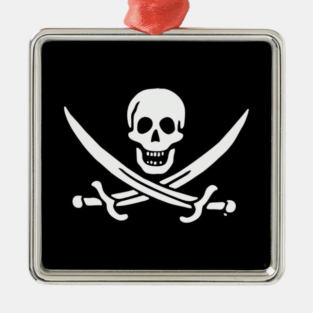 Jolly roger pirate flag metal tree decoration (Front)