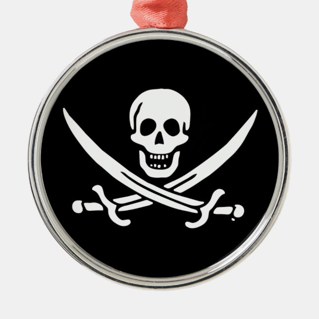 Jolly roger pirate flag metal tree decoration (Front)