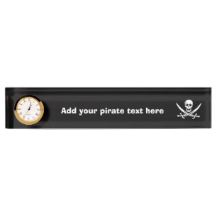 Jolly roger pirate flag nameplate
