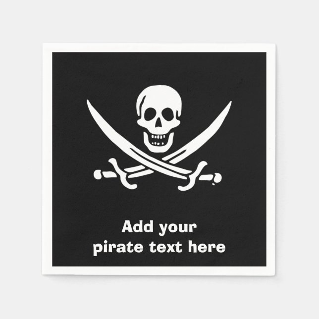 Jolly roger pirate flag napkin (Front)