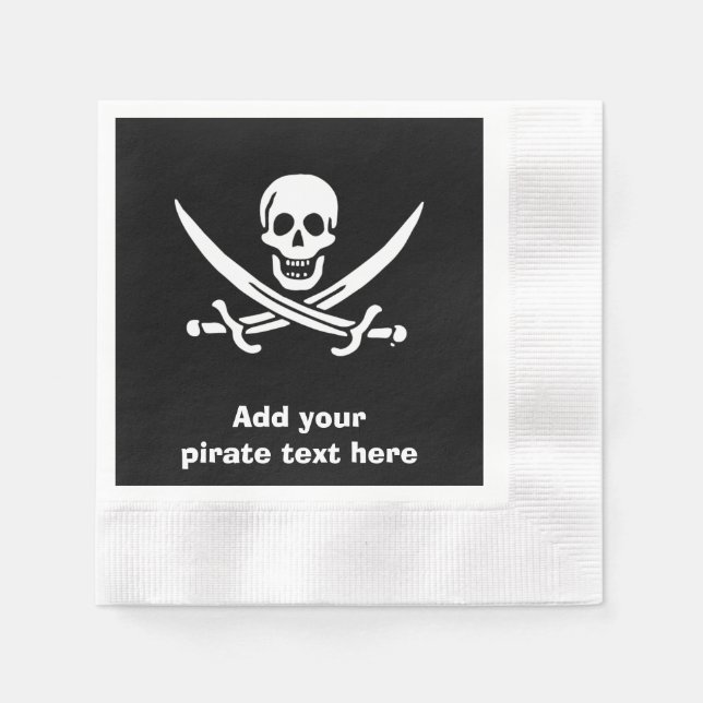 Jolly roger pirate flag napkin (Front)