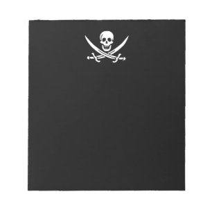 Jolly roger pirate flag notepad