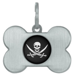 Jolly roger pirate flag pet ID tag