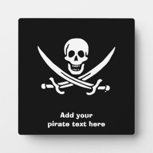 Jolly roger pirate flag plaque