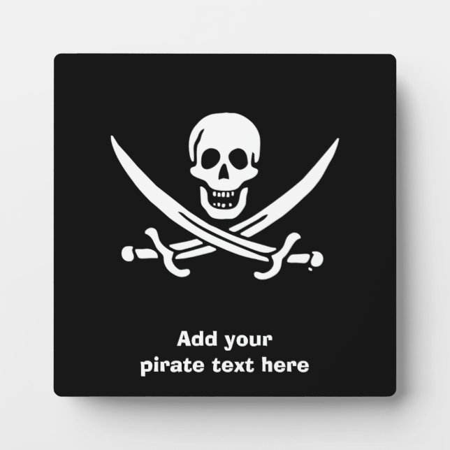 Jolly roger pirate flag plaque (Front)