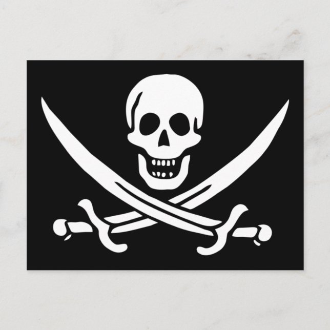Jolly Roger Pirate Flag Postcard (Front)