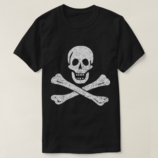 JOLLY ROGER PIRATE FLAG SKULL & CROSS BONES SAM BE T-Shirt (Design Front)