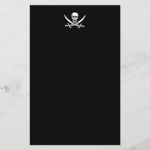 Jolly roger pirate flag stationery