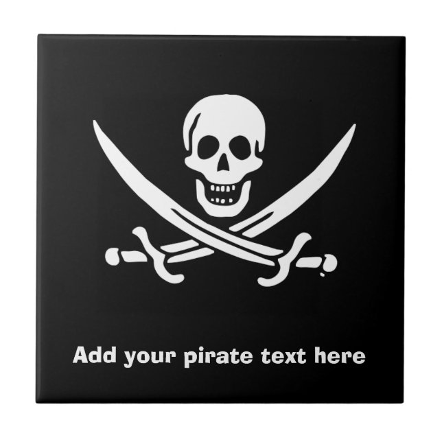 Jolly roger pirate flag tile (Front)