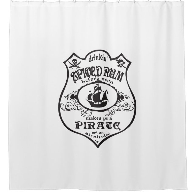 Jolly Roger Pirate Shower Curtain (Front)