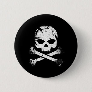 Jolly Roger Pirate Skull And Crossbones Flag Hallo 6 Cm Round Badge