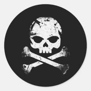 Jolly Roger Pirate Skull And Crossbones Flag Hallo Classic Round Sticker