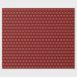 Jolly Roger Pirate Skull Bones Red Bandanna Wrapping Paper