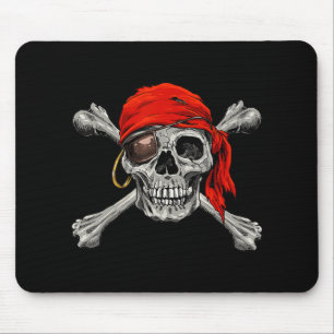 Jolly Roger Pirate Skull Crossbones Halloween Cost Mouse Mat