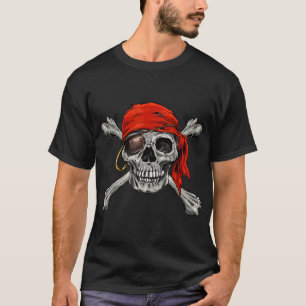  Jolly Roger Pirate Skull  Crossbones Halloween  T-Shirt