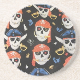 Jolly Roger Pirate Skulls Coaster