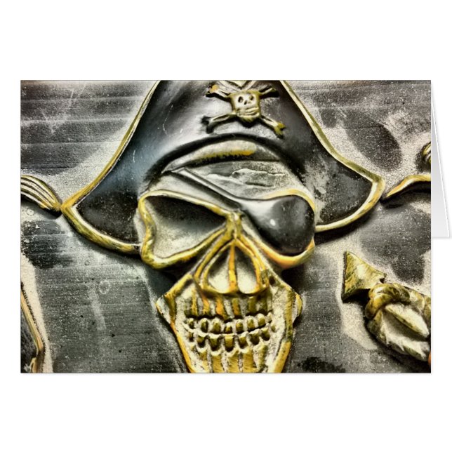 Jolly Roger Pirate Treasure Chest (Front Horizontal)