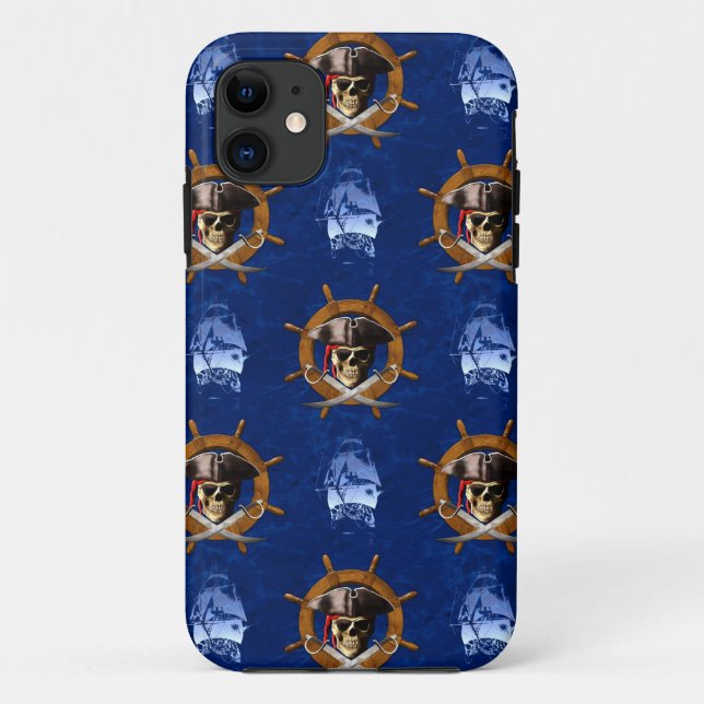 Jolly Roger Pirate Wheel Case-Mate iPhone Case (Back)