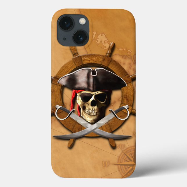 Jolly Roger Pirate Wheel Case-Mate iPhone Case (Back)