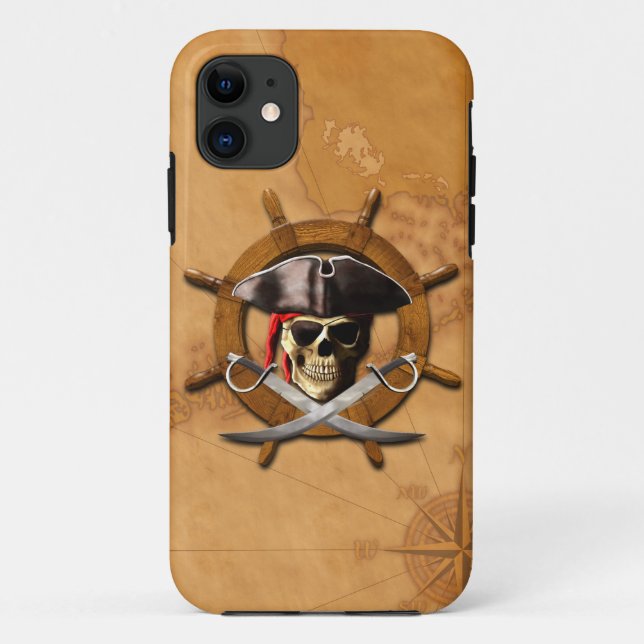 Jolly Roger Pirate Wheel Case-Mate iPhone Case (Back)