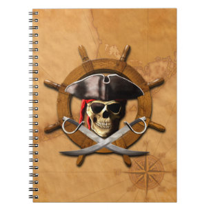 Jolly Roger Pirate Wheel Notebook