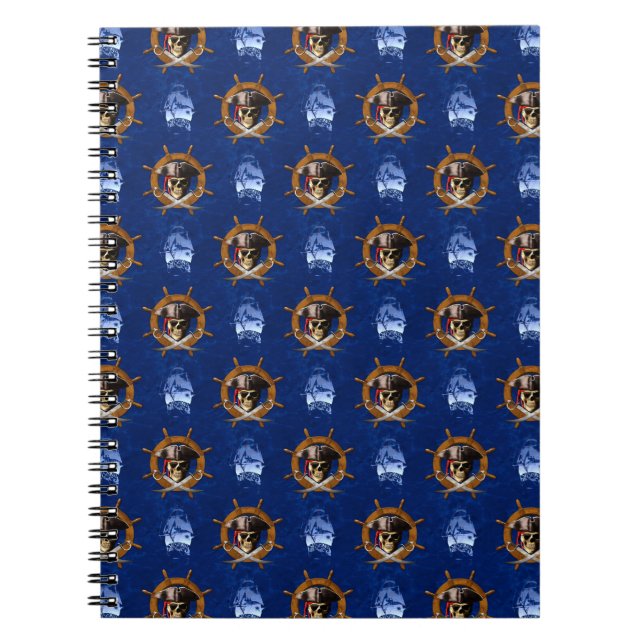 Jolly Roger Pirate Wheel Notebook (Front)