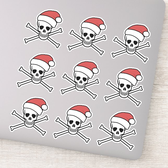 Jolly Roger poison skull and bones pirate santa (Detail)