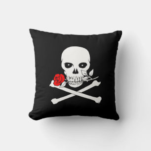 Jolly Roger (Rose) Throw Pillow